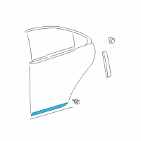 OEM Lexus ES350 Moulding, Rear Door Outside, Lower RH Diagram - 75745-33050-C1