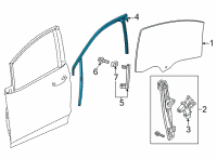OEM Chevrolet Bolt EUV Glass Run Diagram - 42774471