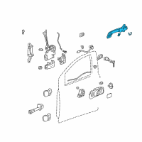 OEM 2004 Honda Pilot Handle Assembly, Left Front Door (Outer) (Flat Black) Diagram - 72180-S9V-A01ZA