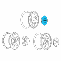 OEM GMC Sierra 1500 HD Classic Hub Cap Diagram - 9595216