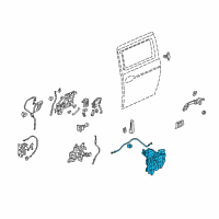 OEM Honda Odyssey Latch Assembly, Driver Side Slide Door (Manual) Diagram - 72650-SHJ-A01