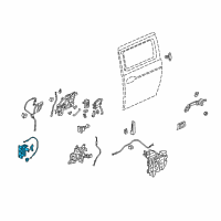 OEM Honda Odyssey Latch Assembly, Right Front Slide Door Diagram - 72615-SHJ-A02