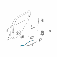 OEM 1996 Nissan Pathfinder Rod-Rear Door Inside Handle, RH Diagram - 82506-0W000