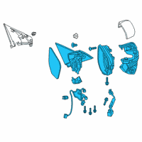 OEM 2018 Honda Civic Mirror Sub-Assembly, Passenger Side (R.C.) Diagram - 76208-TGG-A32