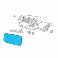 OEM Ram 3500 Mirror Replacement Glass Diagram - 68401395AA