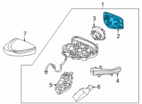 OEM 2020 Nissan Versa Glass-Mirror, LH Diagram - 96366-5RB0A