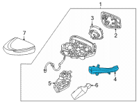 OEM 2020 Nissan Versa Turn Signal Lamp Assy-Side, RH Diagram - 26160-5RE0A