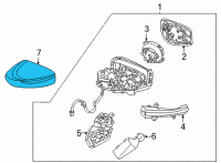 OEM 2022 Nissan Versa Mirror Body Cover, Passenger Side Diagram - 96373-5RB1H