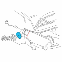 OEM 1987 Oldsmobile Cutlass Cruiser Sealing Strip Kit, Fuel Tank Filler Pipe Housing Diagram - 12399117