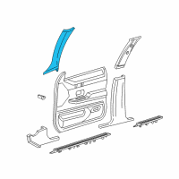 OEM 2009 Ford Crown Victoria Weatherstrip Pillar Trim Diagram - 6W7Z-5403599-BAC