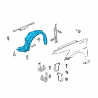 OEM Honda Fender Assembly, Left Front (Inner) Diagram - 74150-TA5-A00