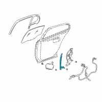 OEM 2002 Pontiac Bonneville Channel Asm-Rear Side Door Window Front Diagram - 25745479