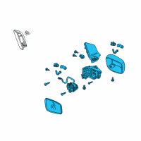 OEM 2010 Honda Odyssey Mirror Assembly, Passenger Side Door (Ocean Mist Metallic) (Heated) Diagram - 76200-SHJ-A43ZB