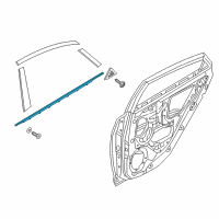 OEM 2021 Hyundai Accent Weatherstrip Assembly-Rear Door Belt Outside LH Diagram - 83210-J0000