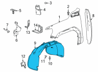 OEM 2022 GMC Sierra 3500 HD Fender Liner Diagram - 84695510