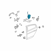 OEM Latch Assembly, Left Rear Diagram - 72650-TK4-A03