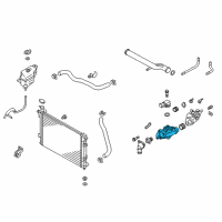 OEM Hyundai Santa Fe Housing-Thermostat Diagram - 25621-3CAA0