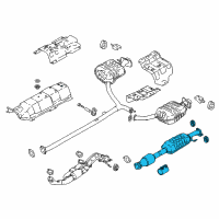 OEM Kia Cadenza Center Muffler Complete Diagram - 28600F6330