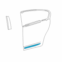 OEM 2011 Lexus GS450h Moulding Sub-Assy, Rear Door, Outside RH Diagram - 75075-30091