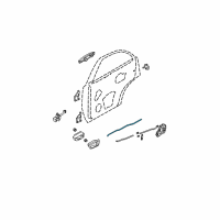 OEM 2008 Kia Sorento Rod-Rear Door Inside Handle RH Diagram - 814723E000