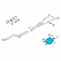 OEM 2013 BMW 535i GT Rear Muffler Left Diagram - 18-30-7-646-928