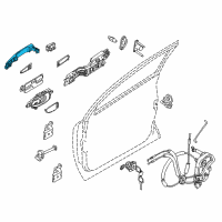 OEM Nissan Murano Outside Handle Grip, Passenger Side Diagram - 80640-1AA1B