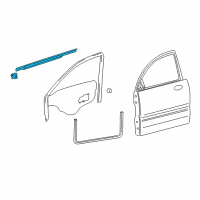 OEM Hyundai XG350 Weatherstrip Assembly-Front Door Belt Outside LH Diagram - 82210-39000