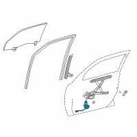 OEM 2007 Pontiac Vibe Motor, Front Side Door Window Regulator Diagram - 88969905