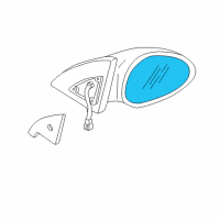 OEM 2001 Kia Rio Mirror Glass, Right Diagram - 0K2AC69123A