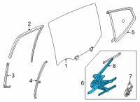 OEM 2020 Nissan Versa Regulator Door Window LH Diagram - 82721-1HL0A
