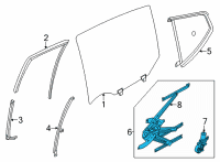 OEM 2021 Nissan Versa Regulator Assembly-Rear Door Window, RH Diagram - 82700-5EF0A