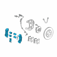 OEM Acura RL Caliper Sub-Assembly, Passenger Side Diagram - 45018-SJA-A02