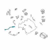 OEM 1996 Nissan Pickup Heated Oxygen Sensor, Rear Diagram - 22690-5E401
