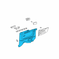 OEM 2000 Toyota Solara Panel Sub-Assy, Quarter Trim, RH Diagram - 62507-AA011-E0