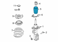 OEM 2022 Hyundai Santa Fe Front Suspension Strut Dust Cover Diagram - 54625-L0000