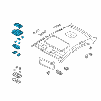 OEM Hyundai Sonata Overhead Console Lamp Assembly Diagram - 92810-3Q011-YDA