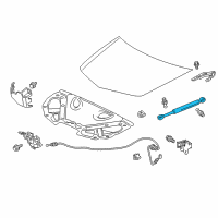 OEM Acura Open Stay Assembly, Head Diagram - 74145-SZN-A01