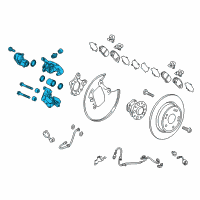 OEM Honda Rear Caliper Sub-Assembly Diagram - 43018-T7W-A61