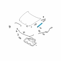 OEM 2011 Infiniti G37 Stay Assy-Hood Diagram - 65470-JK00C