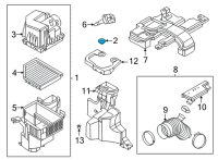 OEM 2009 Nissan Cube Mounting Rubber-Air Duct Diagram - 16557-6N20A