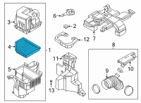 OEM 2022 Nissan Sentra Air Cleaner Element Diagram - 16546-6LA0A