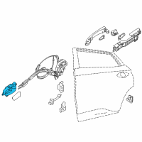 OEM 2021 Nissan Murano Rear Door Inside Handle Assembly Left Diagram - 80671-5AA0A