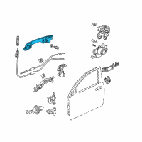 OEM 2005 Honda Accord Handle Assembly, Left Rear Door (Outer) (Graphite Pearl) Diagram - 72680-SDA-A01ZF