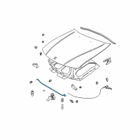 OEM Saturn L100 Rod, Hood Hold Open Diagram - 24415820