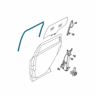 OEM 2008 Nissan Rogue Glass Run-Rear Door Window, RH Diagram - 82330-JM00A