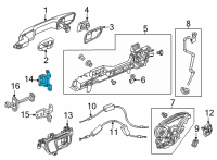 OEM 2019 Honda Accord Hinge, Left Rear Door (Upper) Diagram - 67950-TVA-A01ZZ