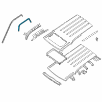 OEM 2000 Nissan Xterra Weatherstrip-Roof Drip, RH Diagram - 76842-7Z000