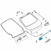 OEM 2003 Kia Spectra Tail Gate Lock Assembly Diagram - 0K2DJ62310