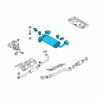 OEM Hyundai Genesis Coupe Main Muffler Assembly Diagram - 28700-2M200