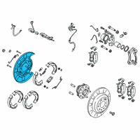 OEM Kia Stinger Brake Plate Assembly, Left Diagram - 58251J5000